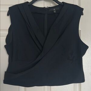 Banana Republic Black Sleeveless Wrap Crop Blouse